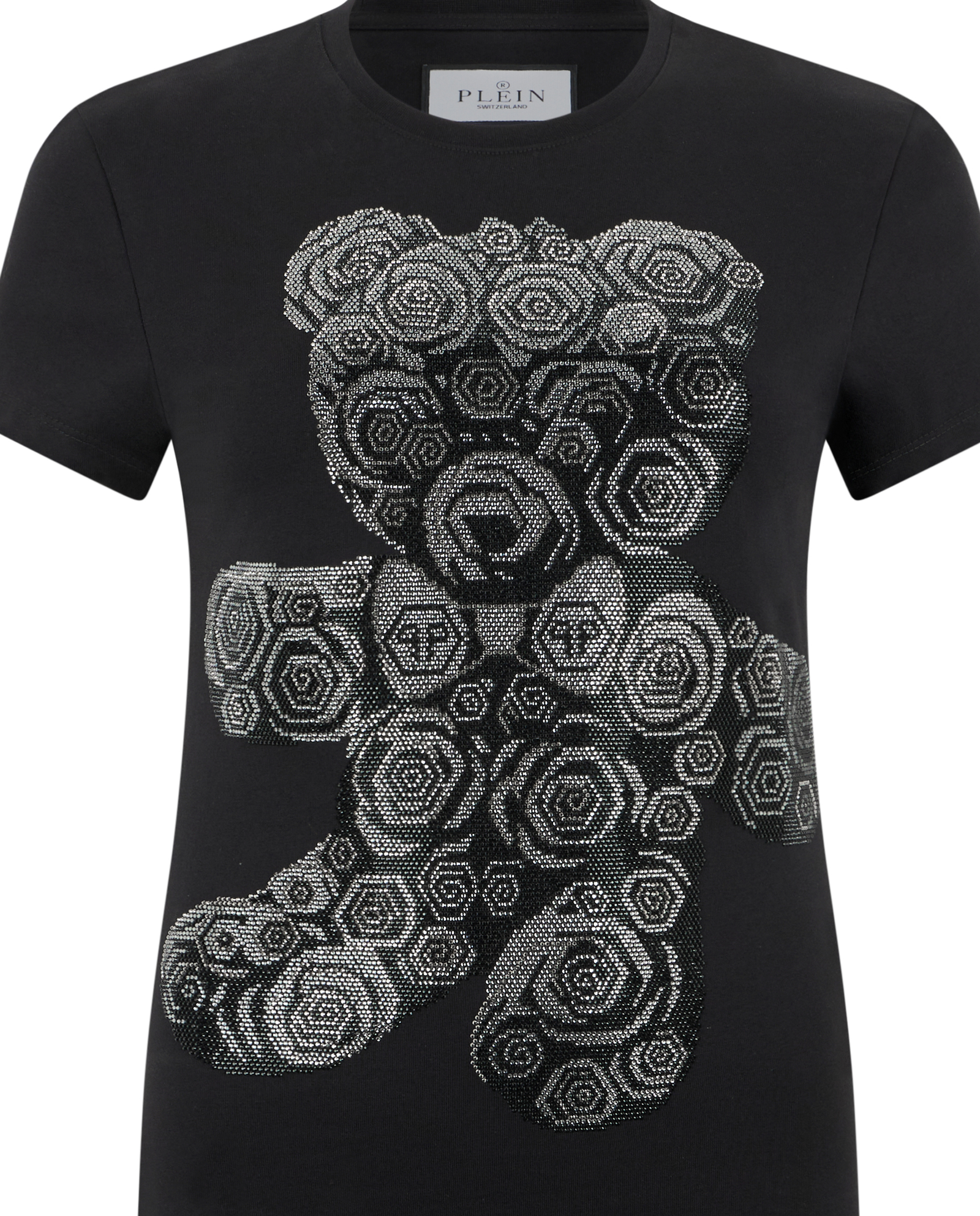 Czarny t-shirt z motywem Flower Teddy Pure Fit - Image #1