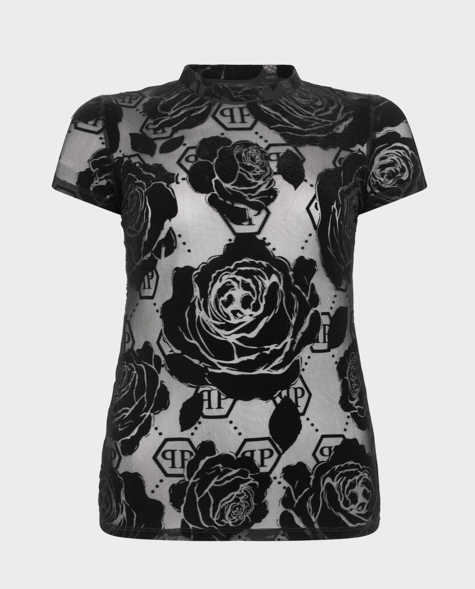 Czarna koszulka Flower Monogram Pure Fit - Image #0