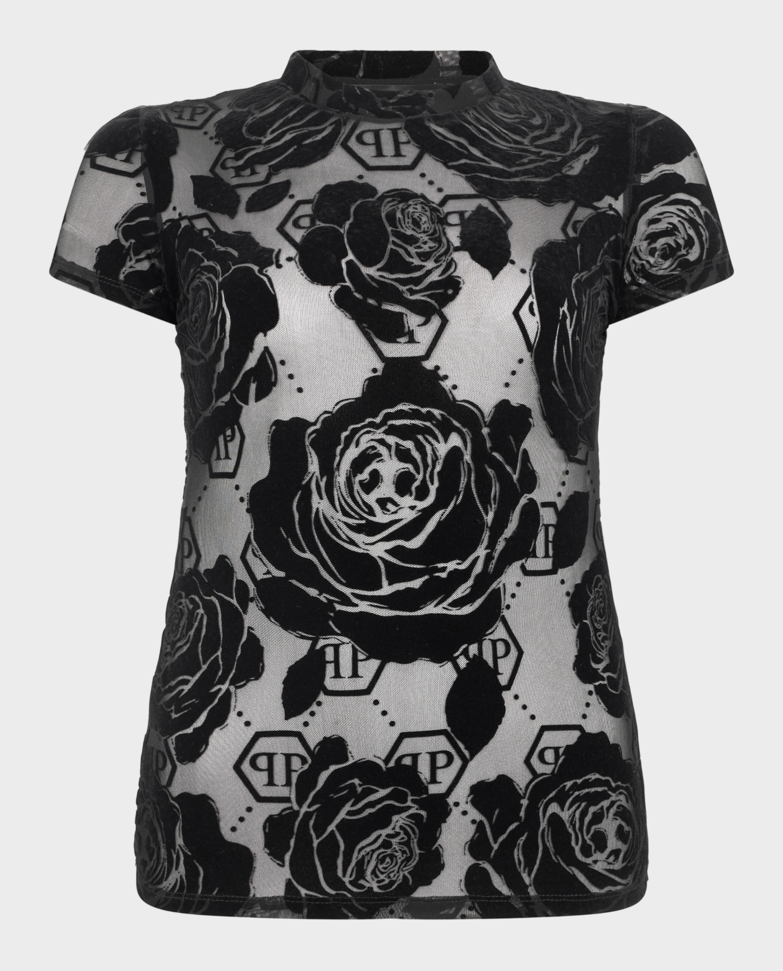 Czarna koszulka Flower Monogram Pure Fit - Image #0