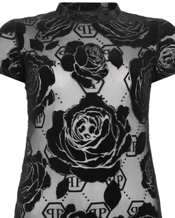 Czarna koszulka Flower Monogram Pure Fit - Image #1
