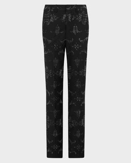Czarne spodnie z printem Baroque Strass - Image #0