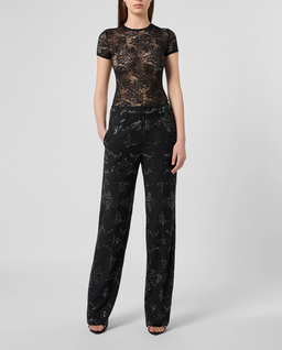 Czarne spodnie z printem Baroque Strass - Image #3