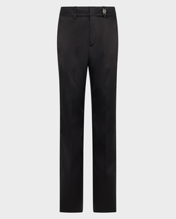 Czarne satynowe spodnie Straight Fit - Image #0