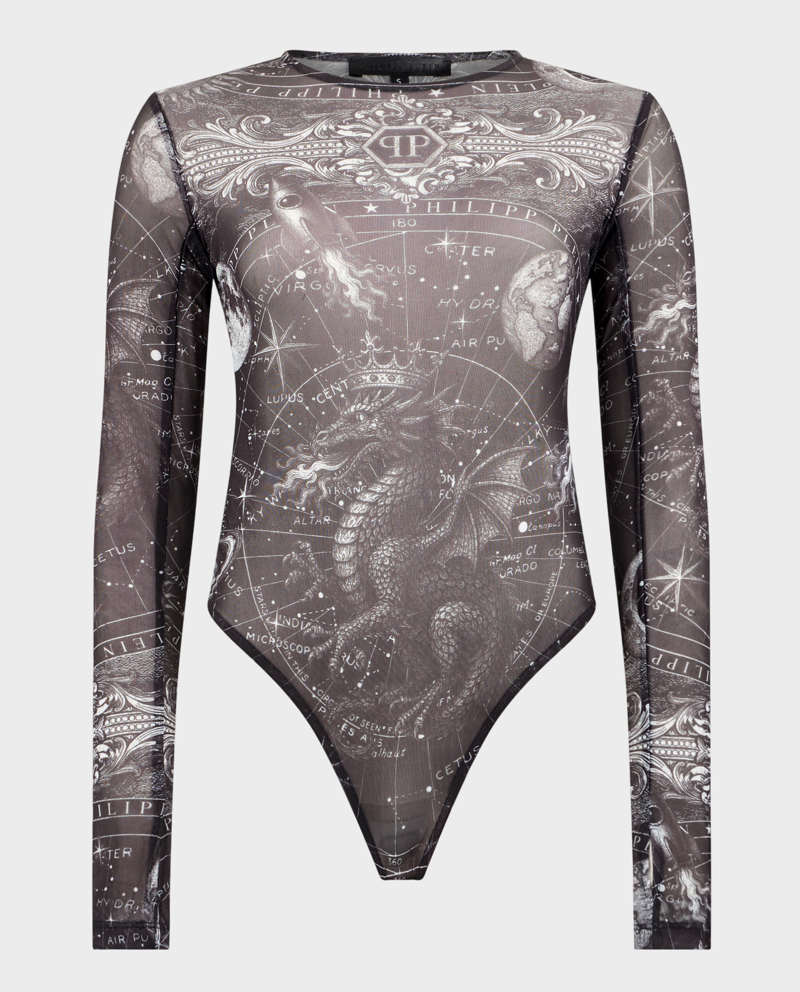Czarne tiulowe body z motywem Zodiak - Image #0
