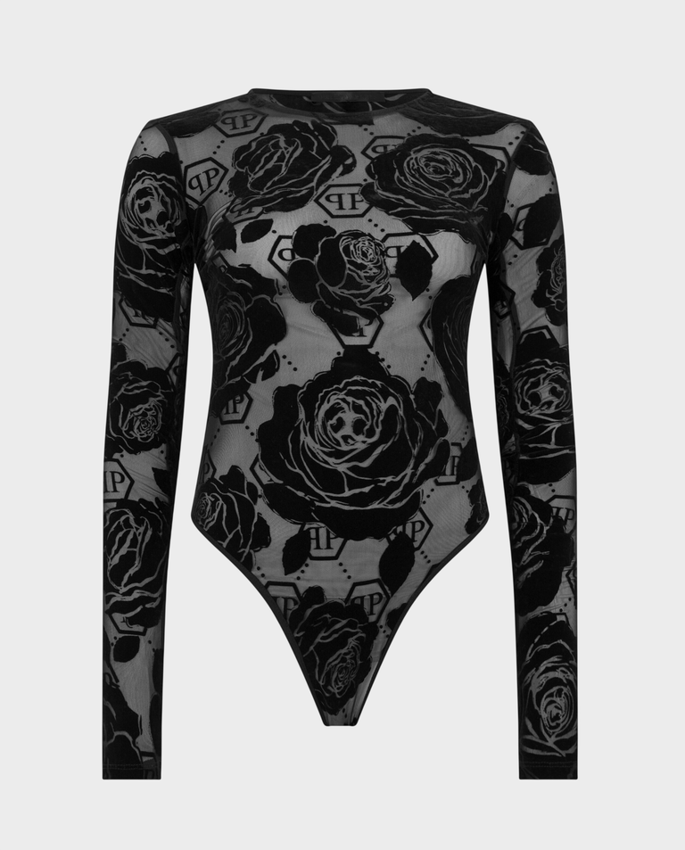 Tiulowe body z kwiatowym monogramem