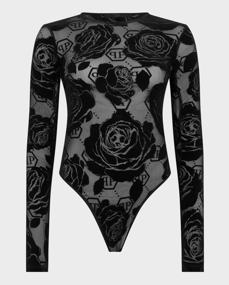 Tiulowe body z kwiatowym monogramem