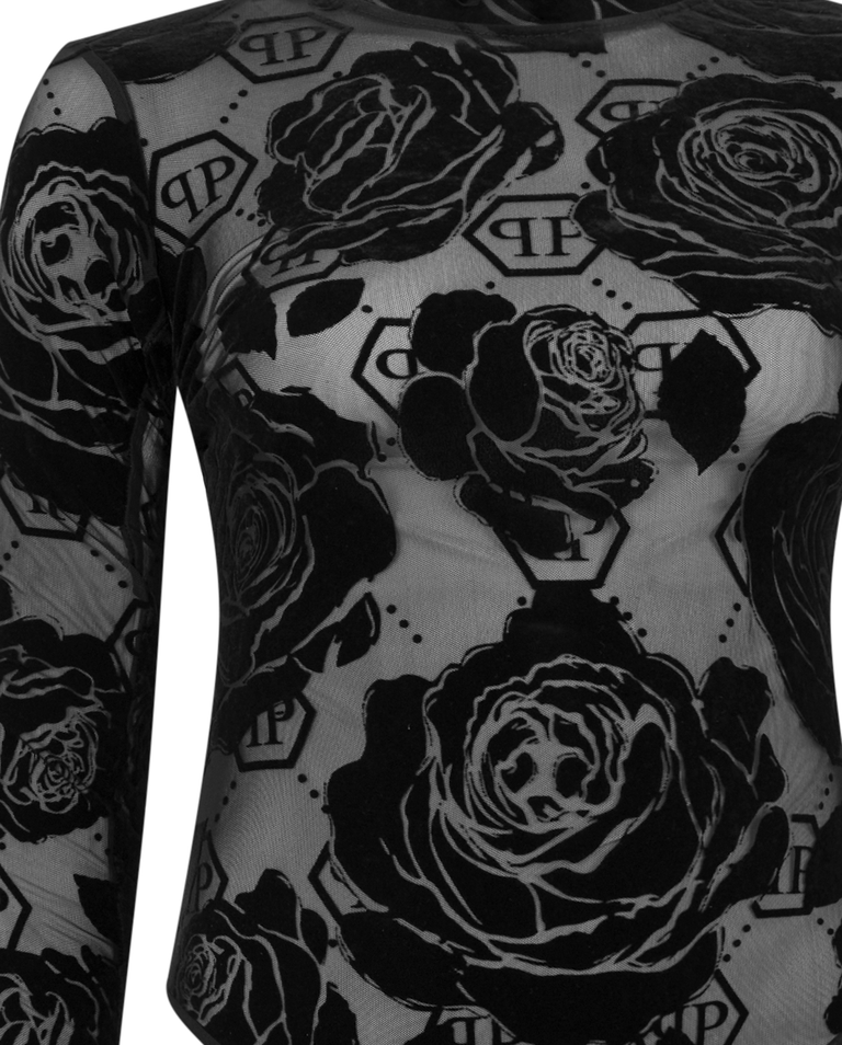 Tiulowe body z kwiatowym monogramem