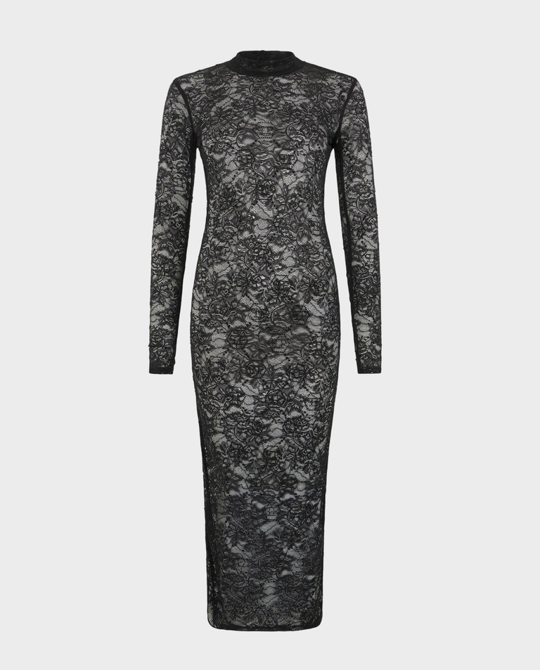 Koronkowa sukienka z odkrytymi plecami Monogram Strass
