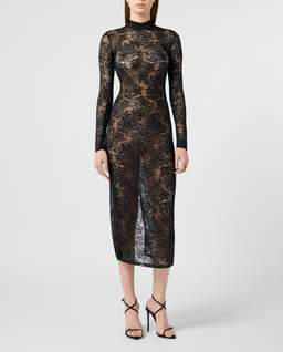 Koronkowa sukienka z odkrytymi plecami Monogram Strass - Image #3
