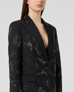 Czarna marynarka z printem Baroque Strass - Image #4