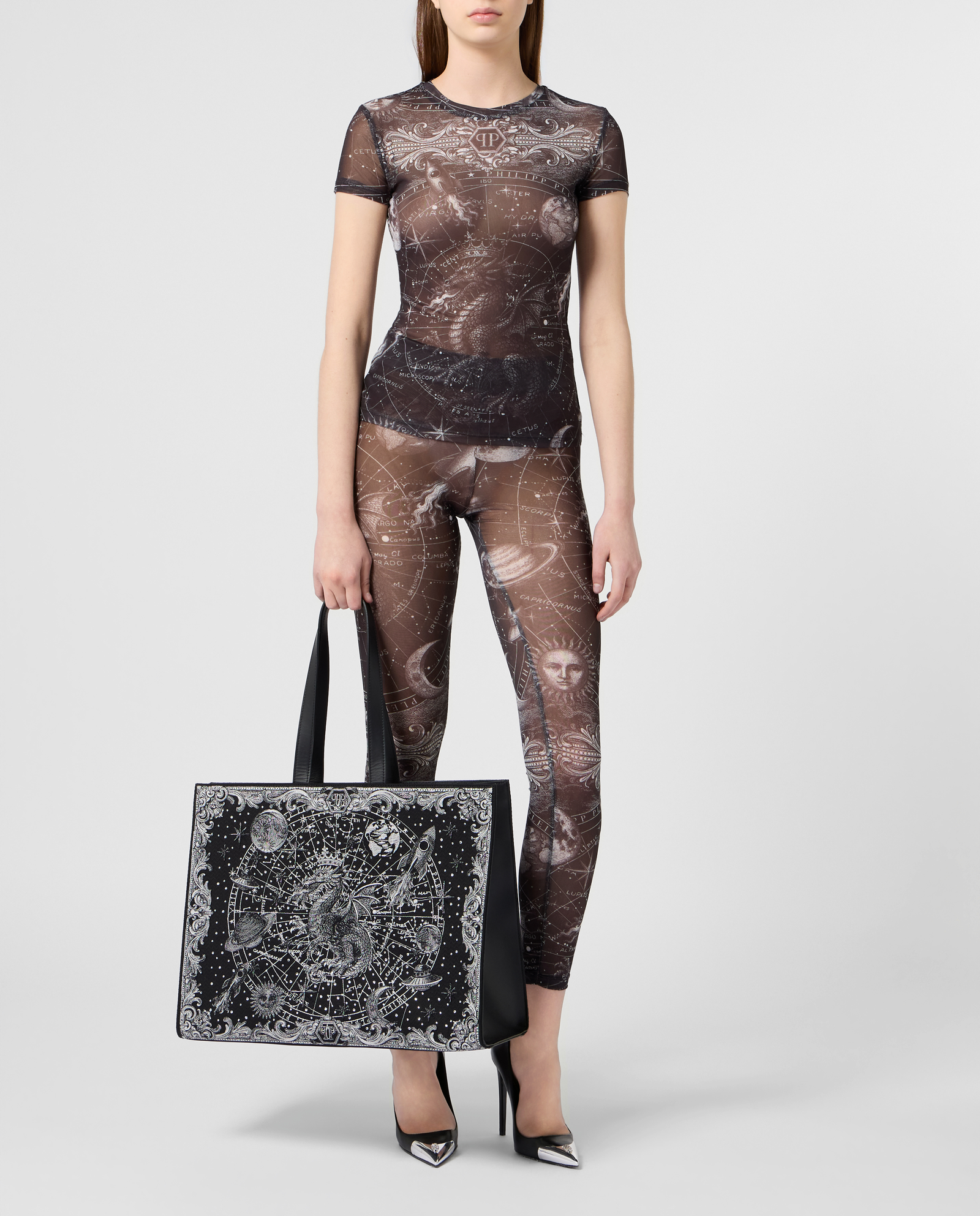 Tiulowe legginsy z motywem Zodiak - Image #3