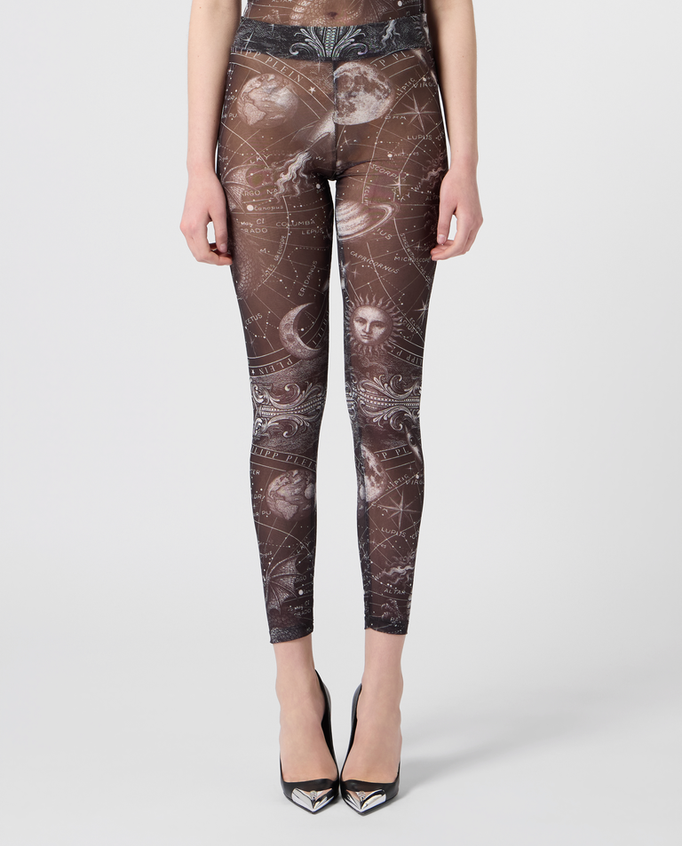 Tiulowe legginsy z motywem Zodiak