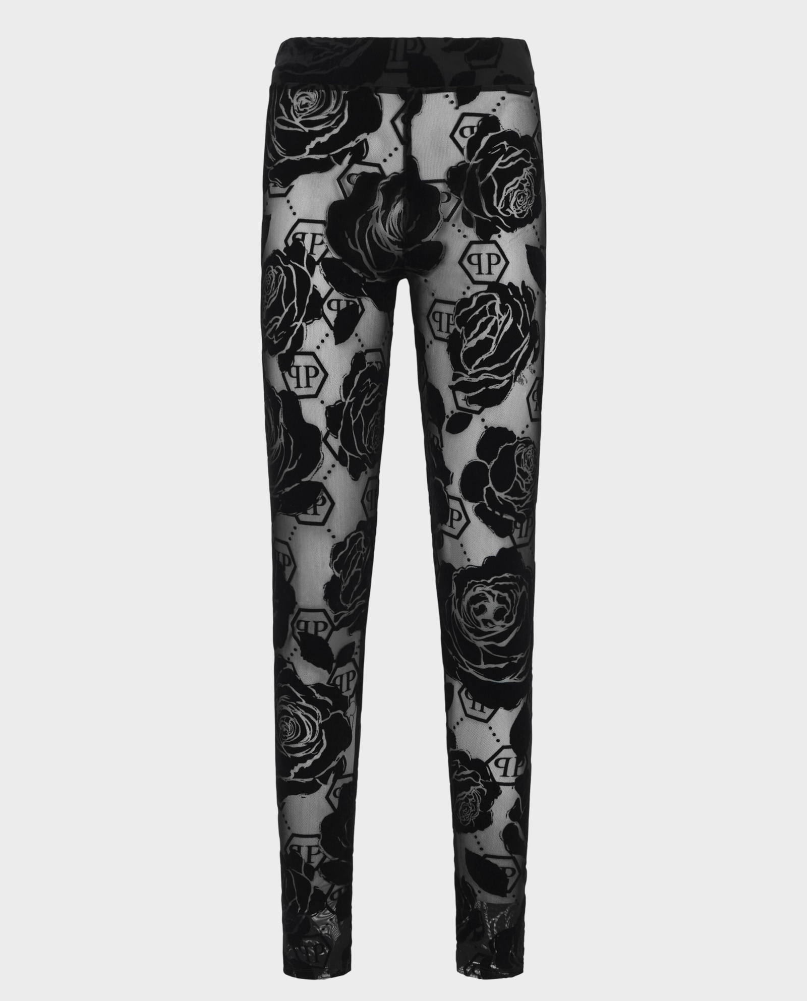 Tiulowe legginsy z kwiatowym motywem - Image #0
