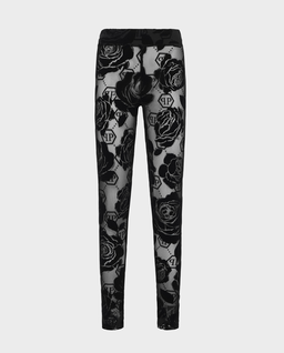 Tiulowe legginsy z kwiatowym motywem - Image #0
