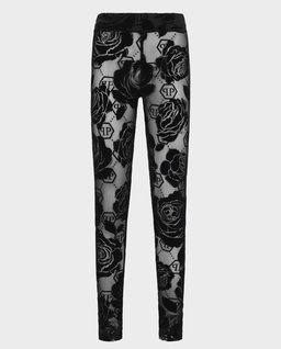 Tiulowe legginsy z kwiatowym motywem - Image #0