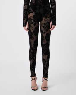 Tiulowe legginsy z kwiatowym motywem - Image #1