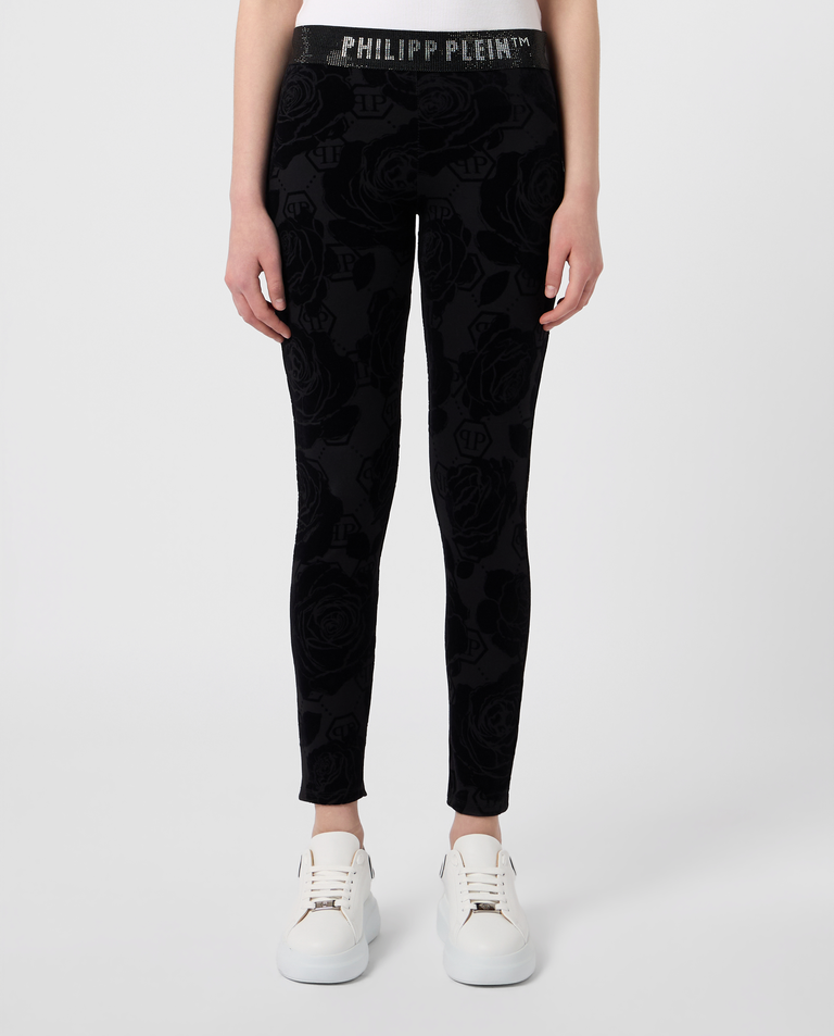 Legginsy z kwiatowym motywem