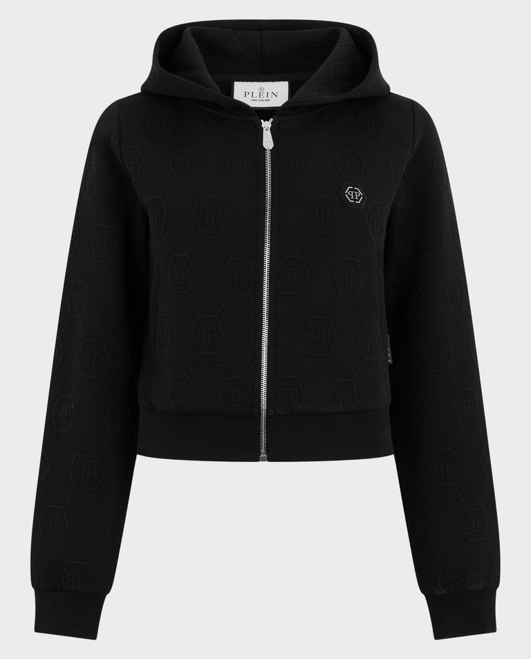 Czarna bluza rozpinana z logo