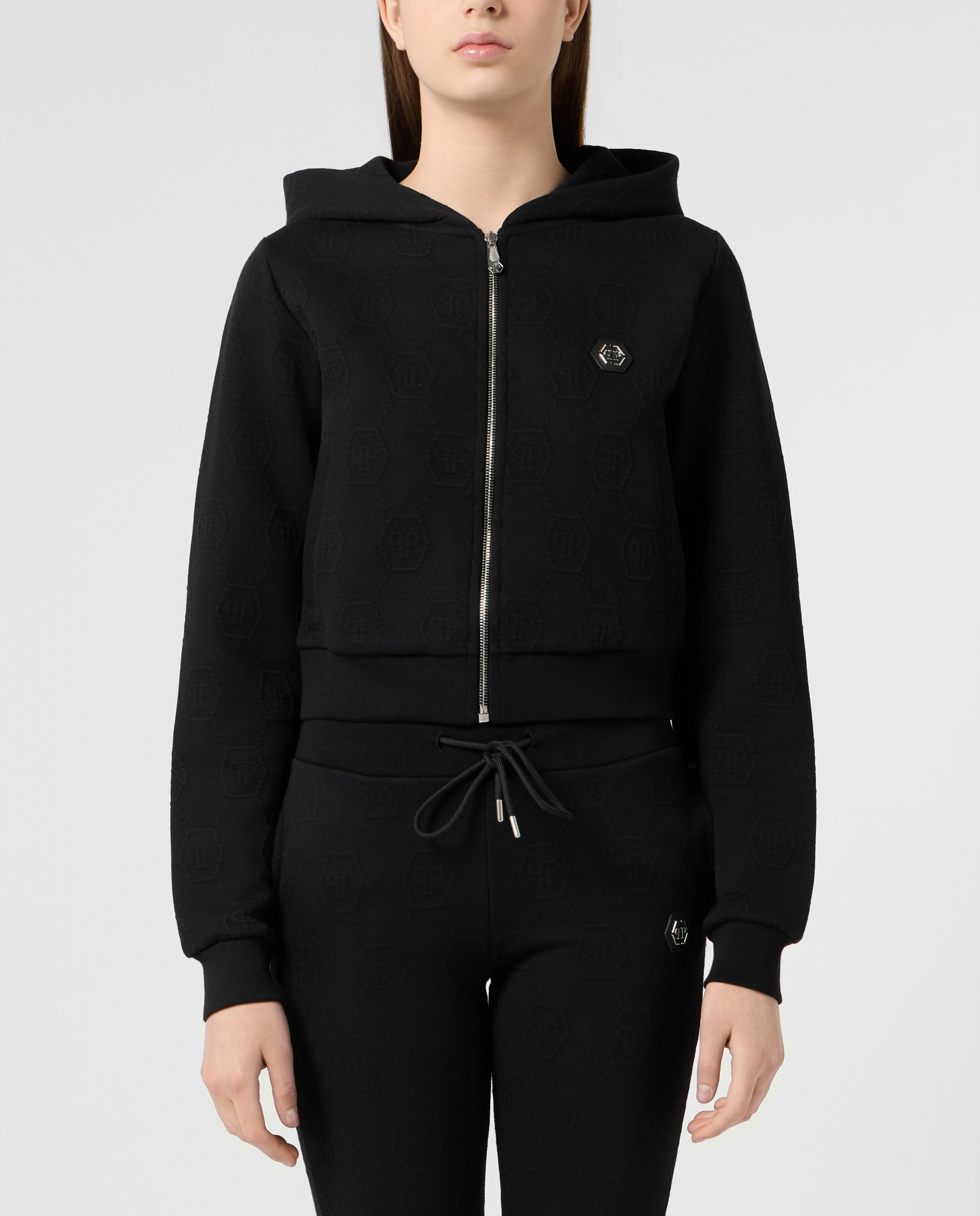 Czarna bluza rozpinana z logo - Image #1