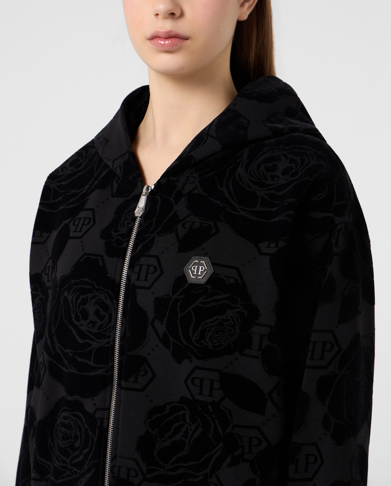 Czarna bluza z motywem róż - Image #4