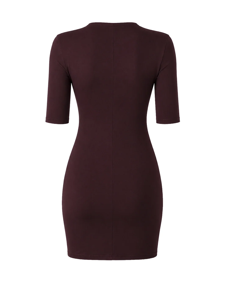 Drapowana mini sukienka Berenice prune