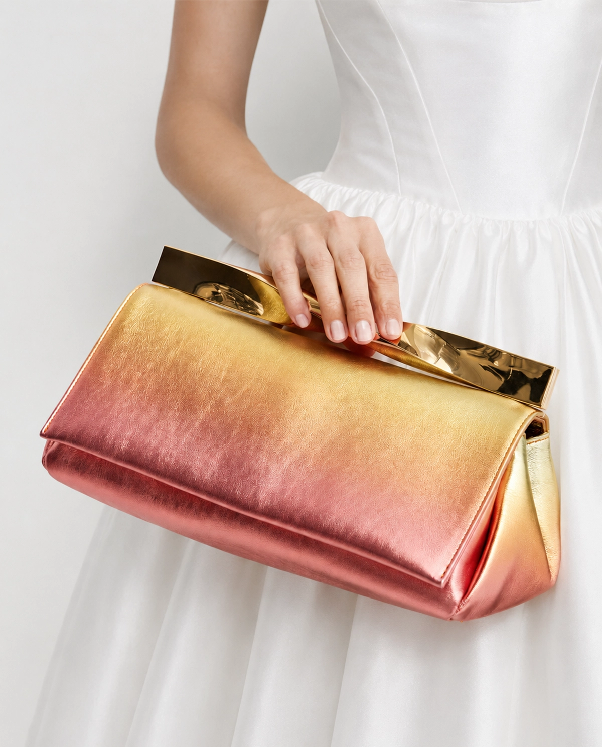 Tęczowa metaliczna kopertówka Twist Clutch - Image #2