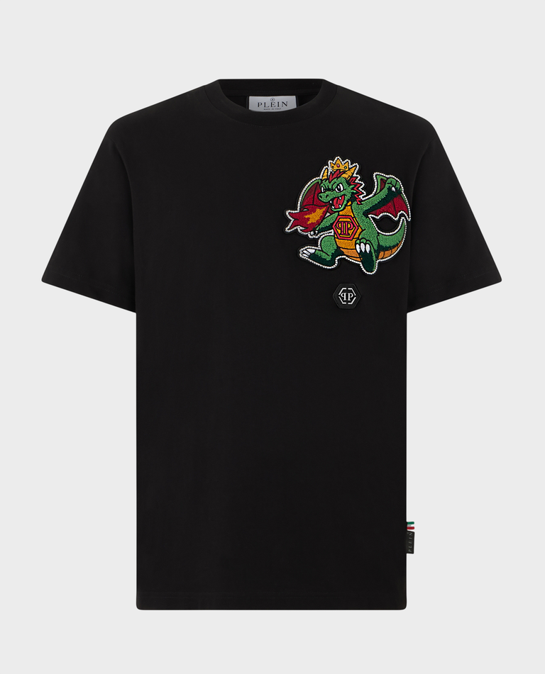 Czarny t-shirt Chest Dragon Stones