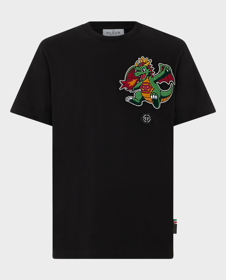 Czarny t-shirt Chest Dragon Stones