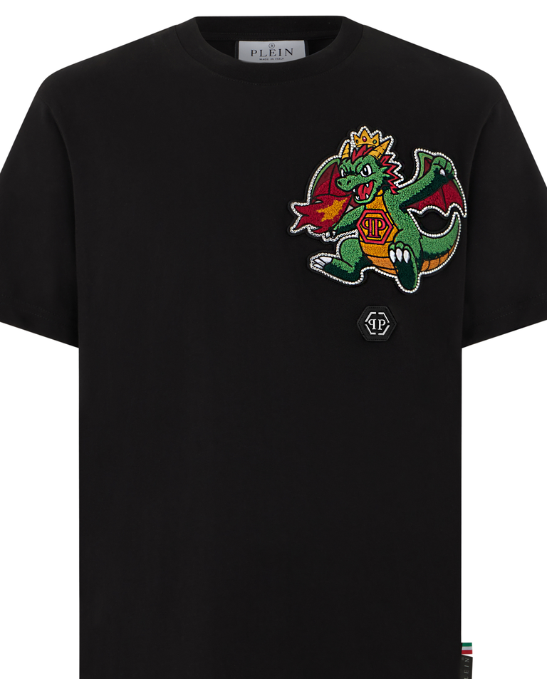 Czarny t-shirt Chest Dragon Stones