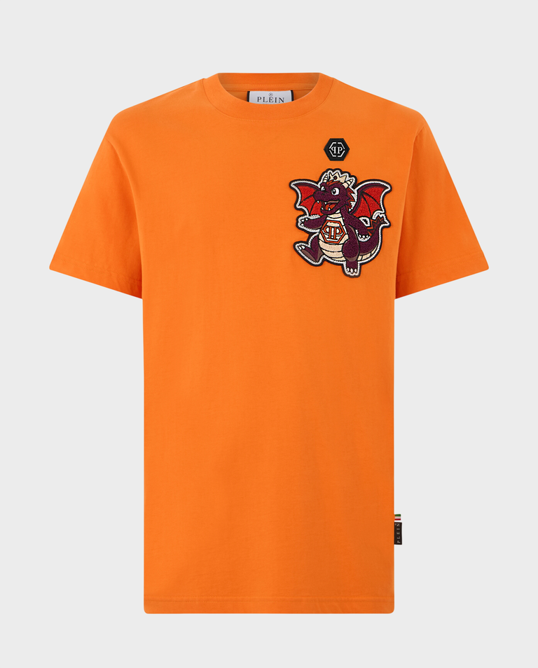 Pomarańczowy t-shirt Chest Dragon Stones