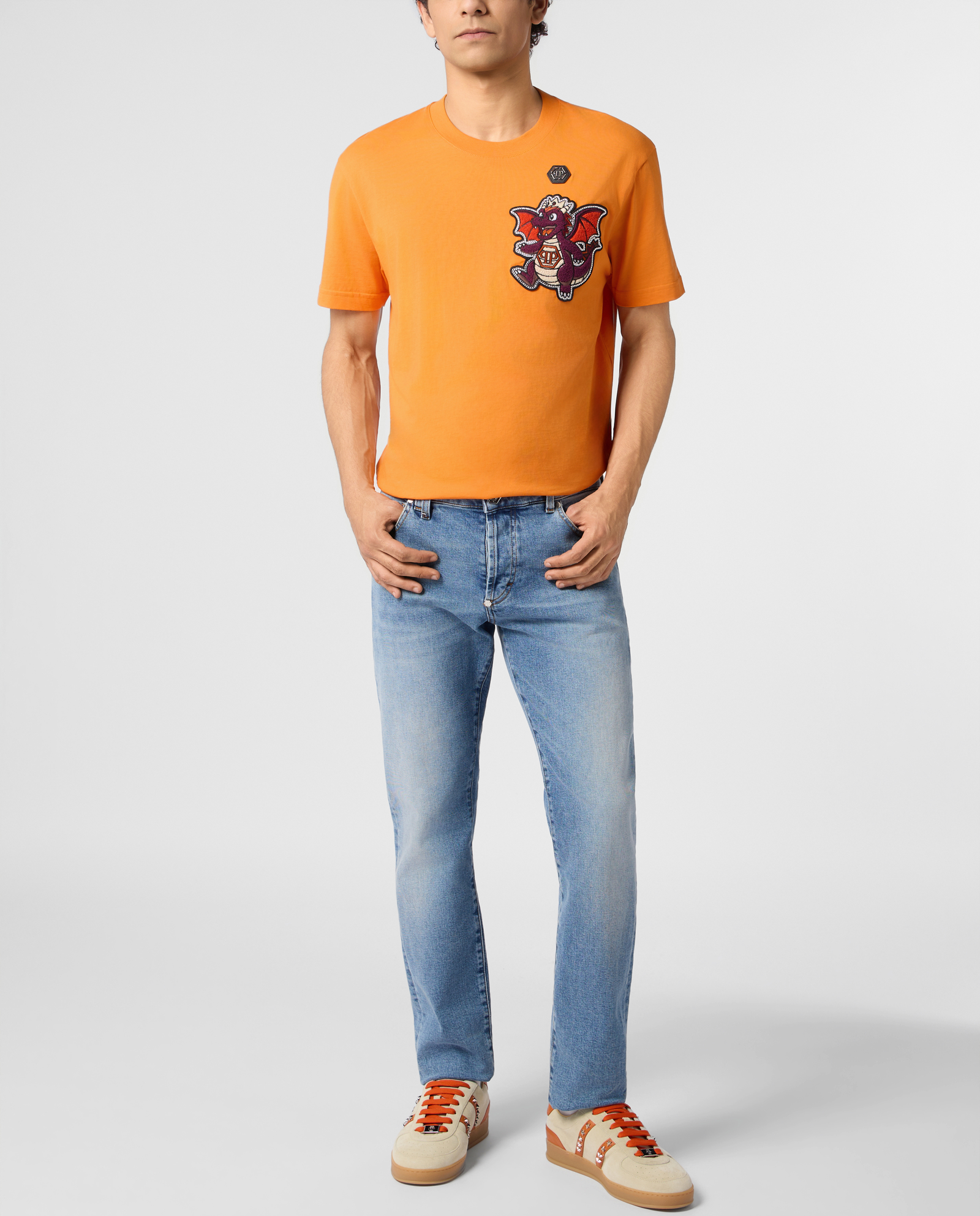 Pomarańczowy t-shirt Chest Dragon Stones - Image #3