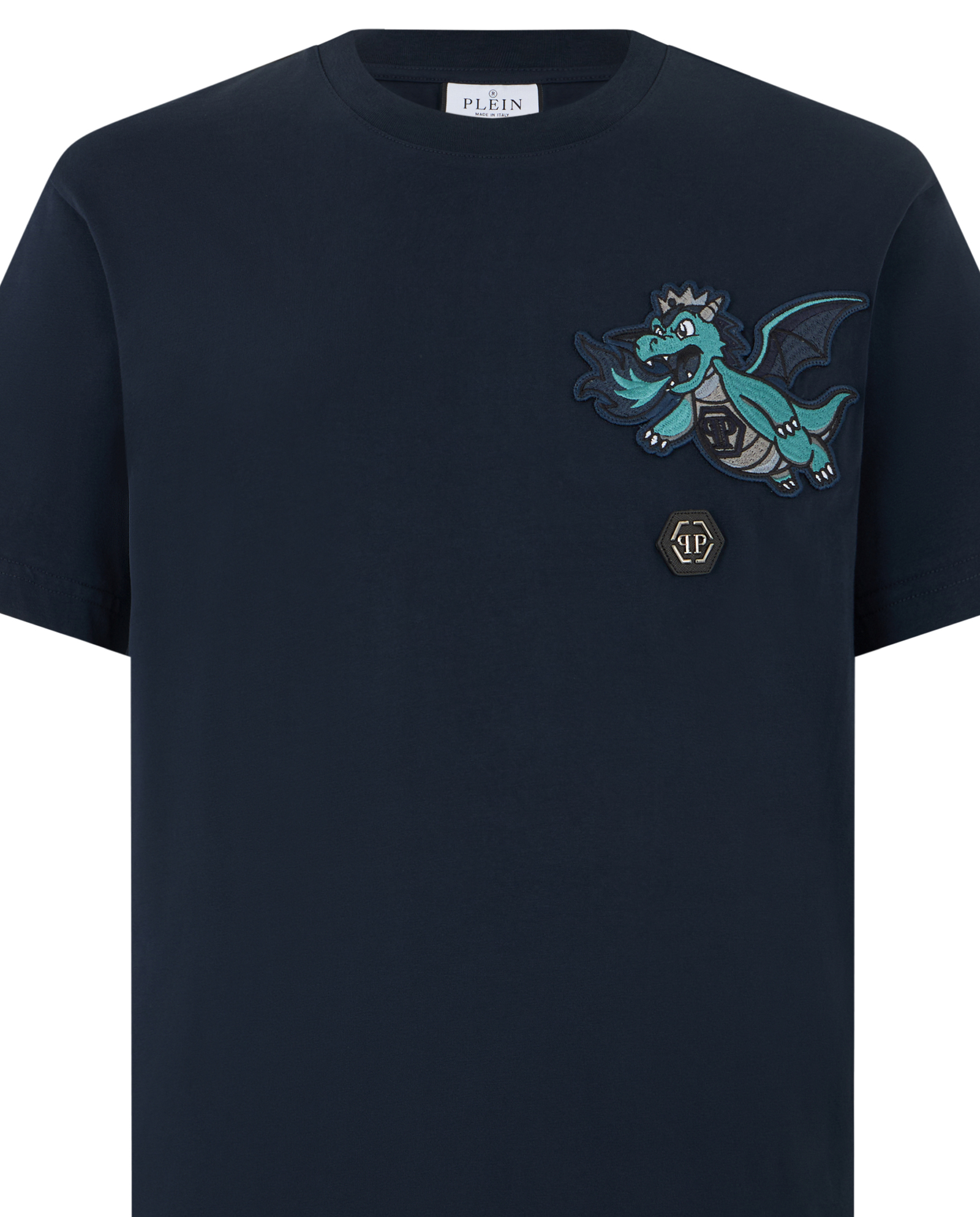 Granatowy t-shirt z naszywką - Image #1