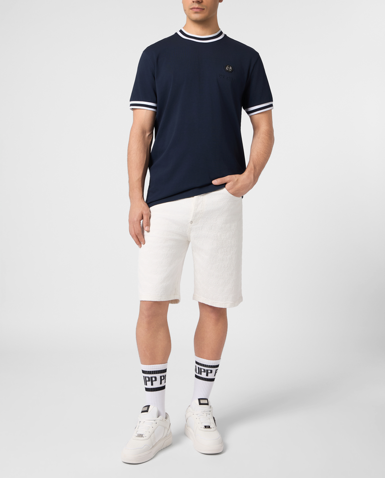 Granatowy t-shirt Placca Stripes - Image #2