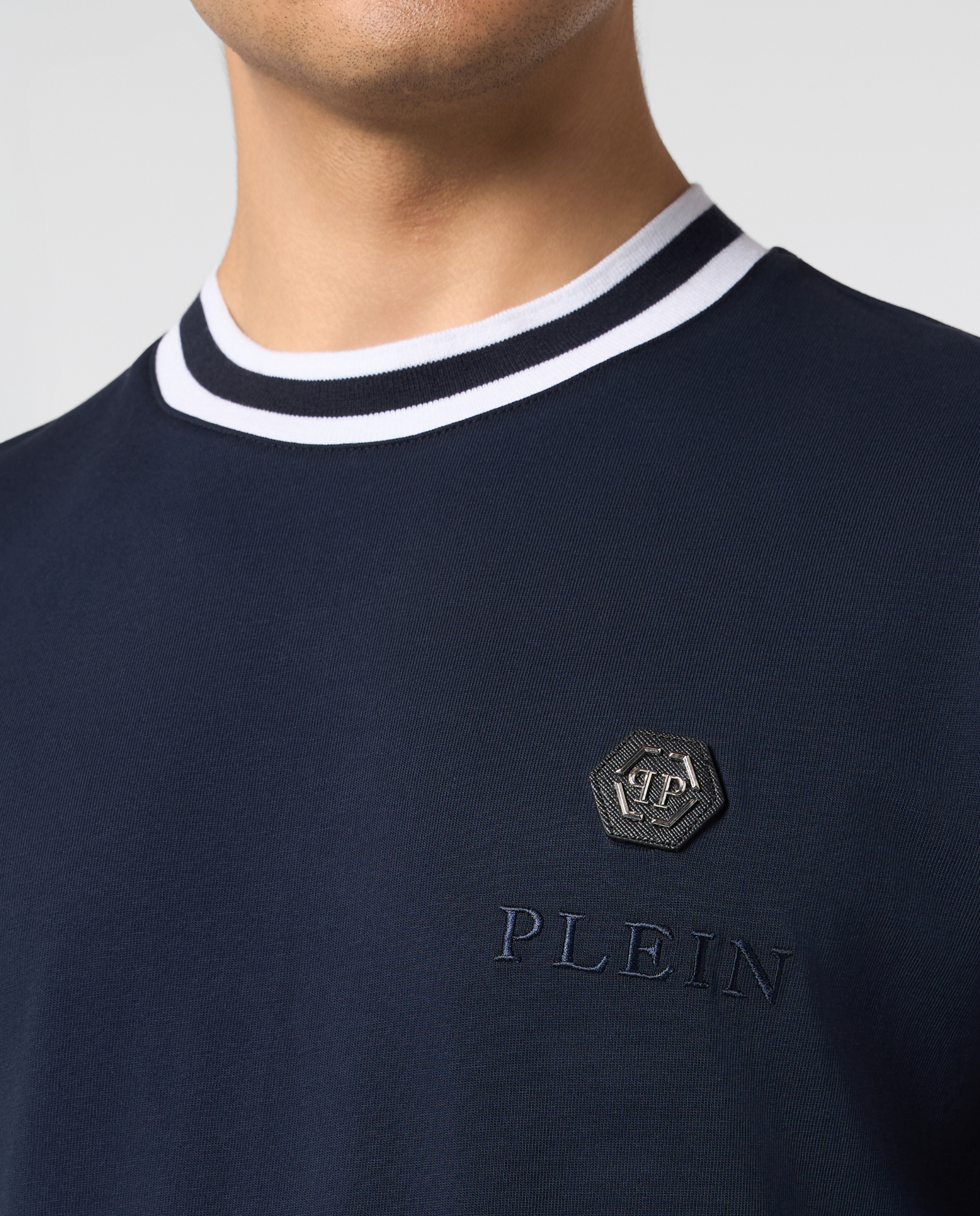 Granatowy t-shirt Placca Stripes - Image #3