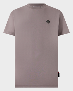 Beżowy t-shirt z logo - Image #0
