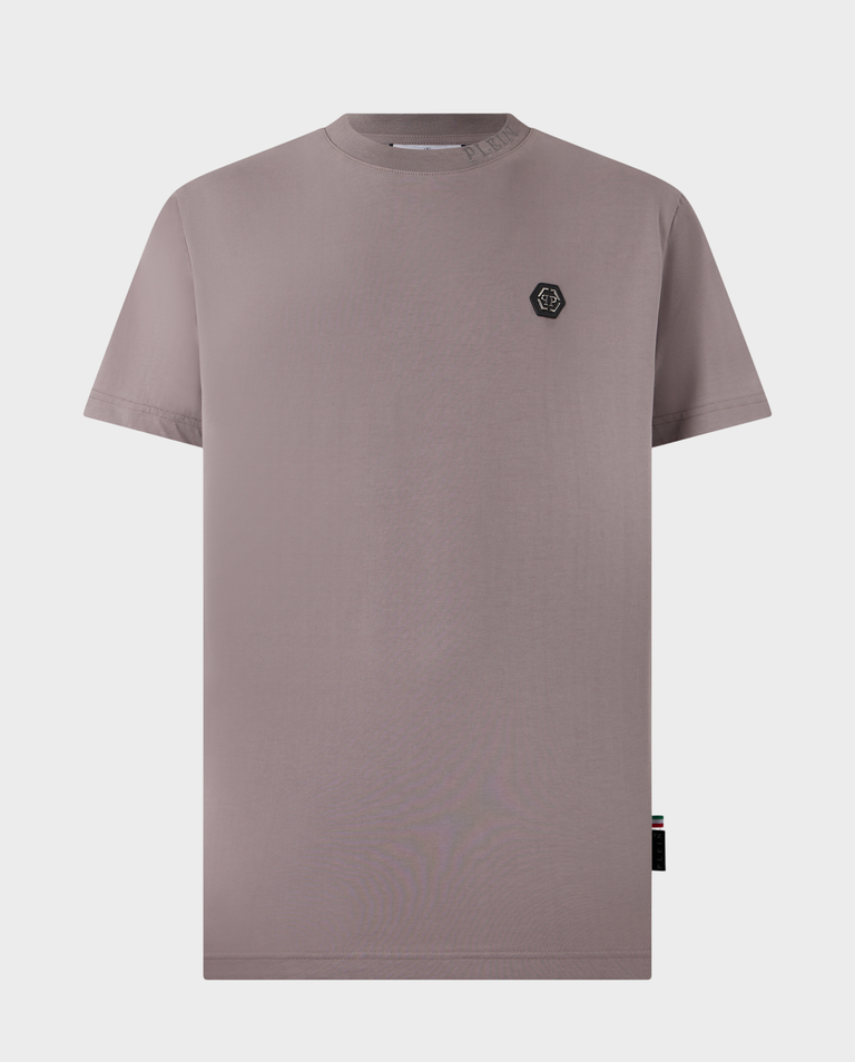 Beżowy t-shirt z logo