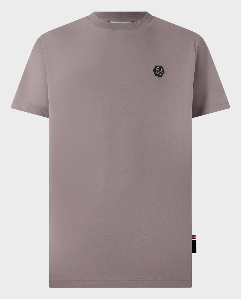 Beżowy t-shirt z logo