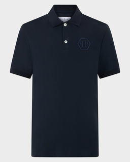 Granatowa koszulka polo z logo - Image #0