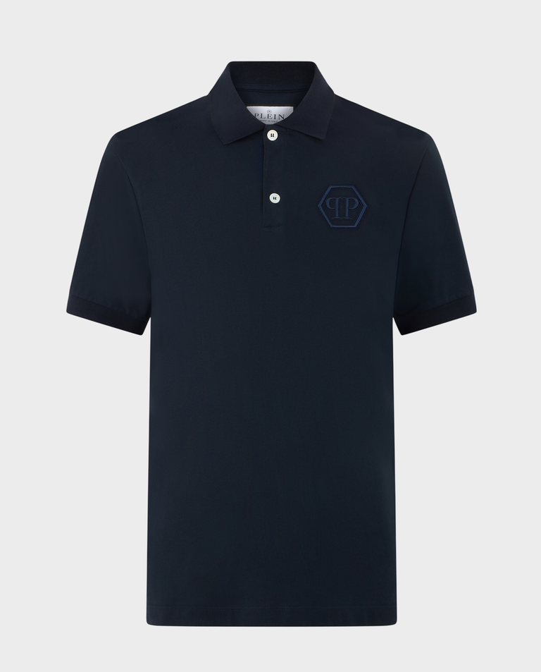 Granatowa koszulka polo z logo