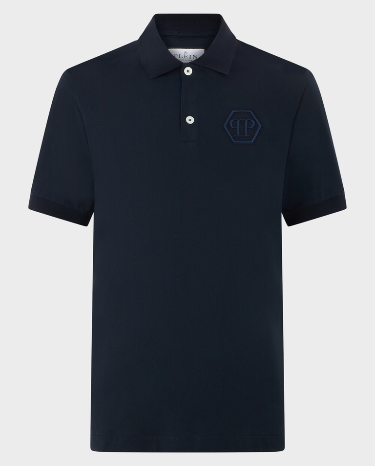 Granatowa koszulka polo z logo