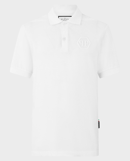 Biała koszulka polo z logo - Image #0