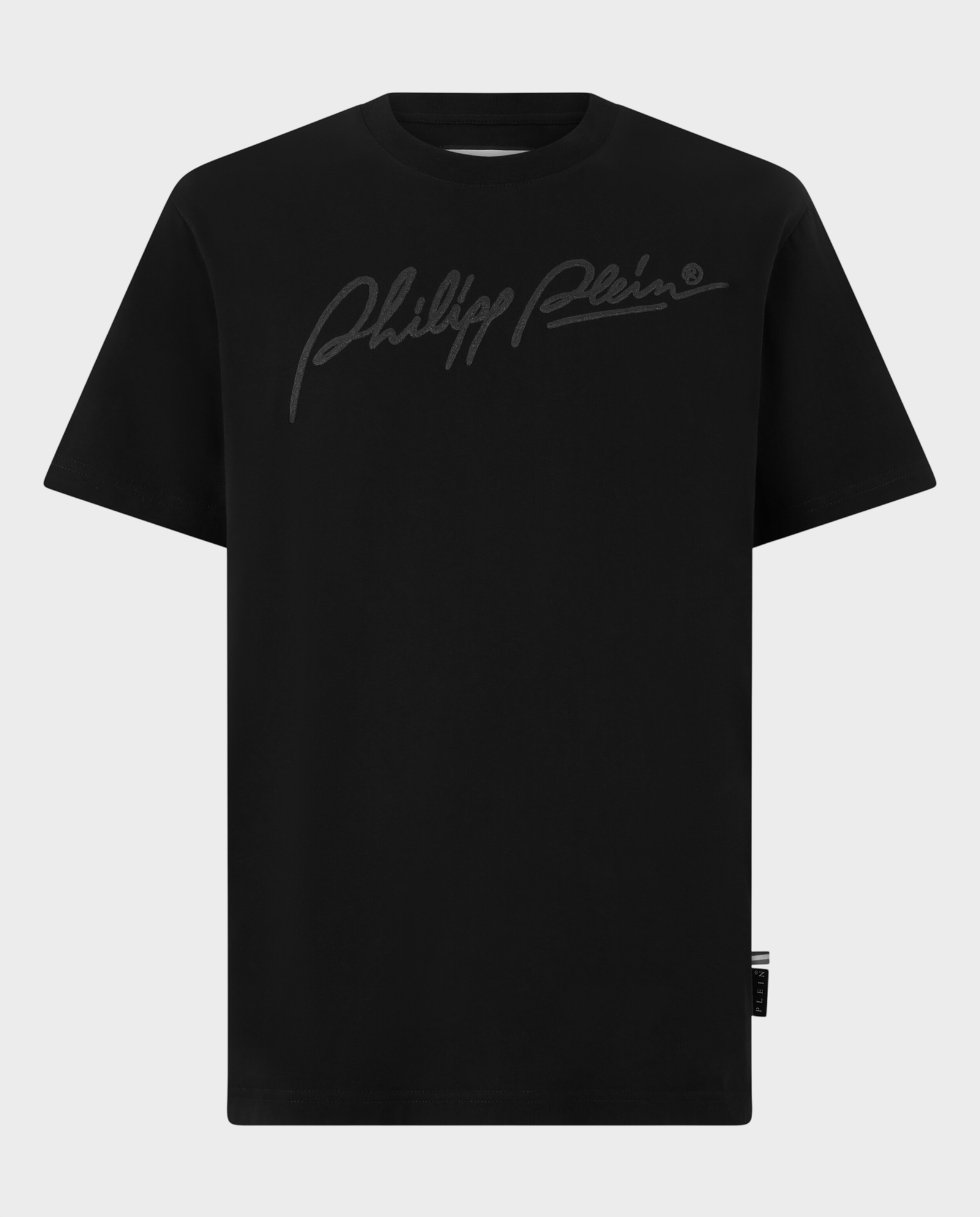 Czarny bawełniany T-shirt Plein Signature - Image #0