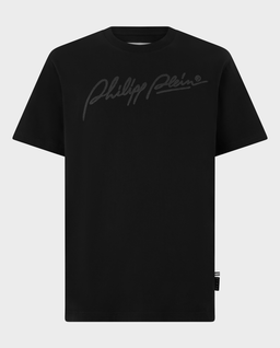 Czarny bawełniany T-shirt Plein Signature - Image #0