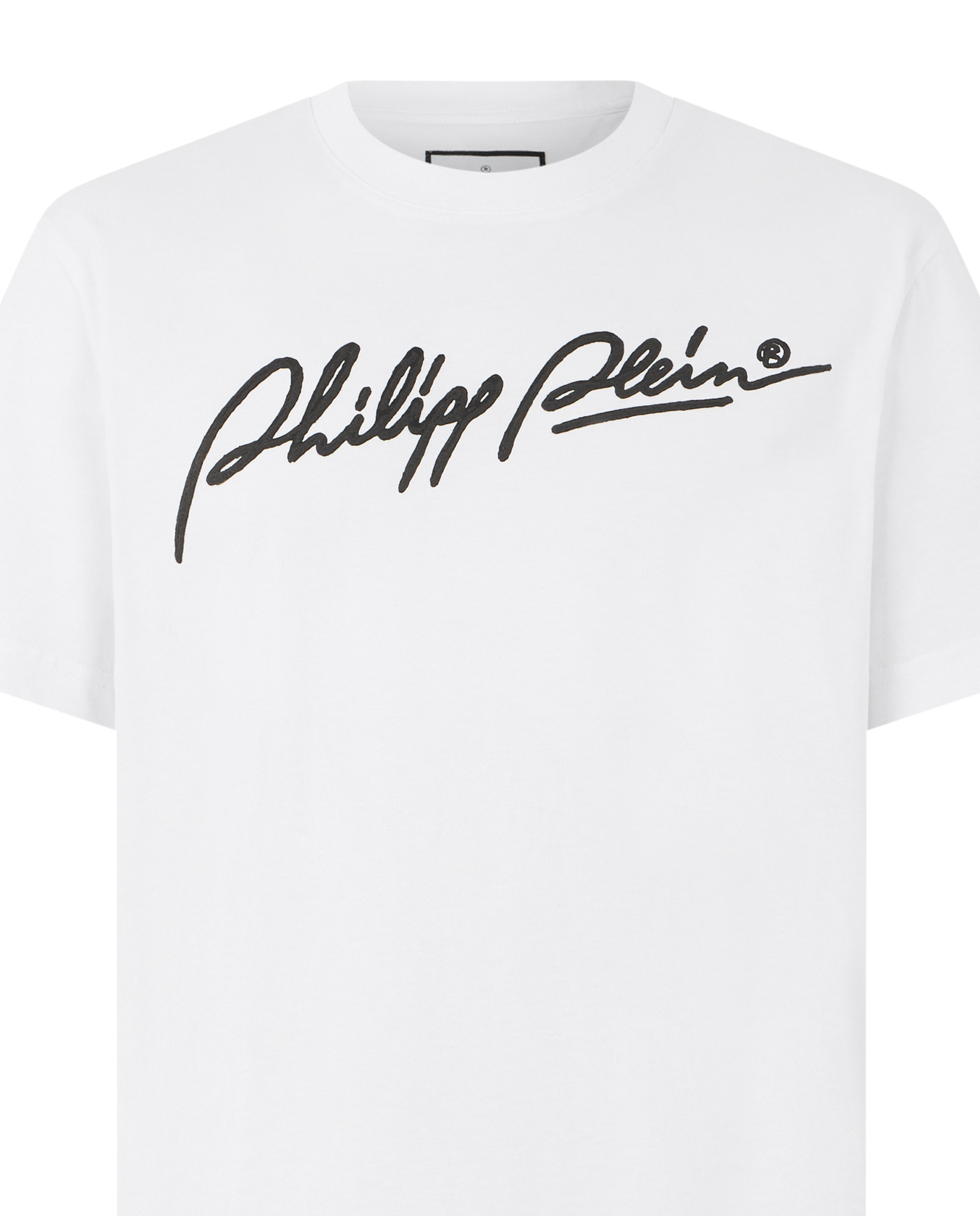 Biały bawełniany T-shirt Plein Signature - Image #1