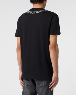 Czarny t-shirt z ozdobną grafiką - Image #3