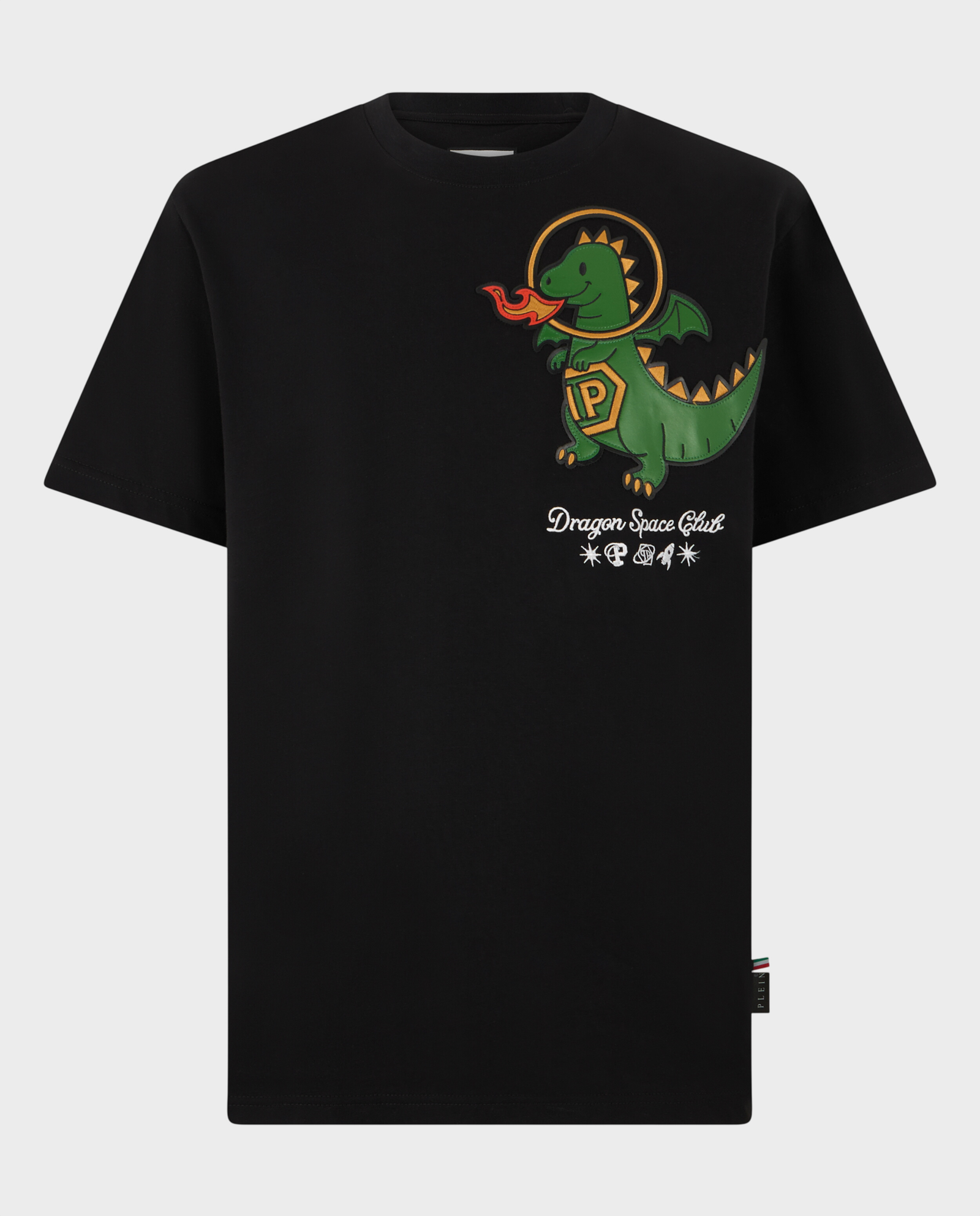 Czarny t-shirt z naszywką - Image #0