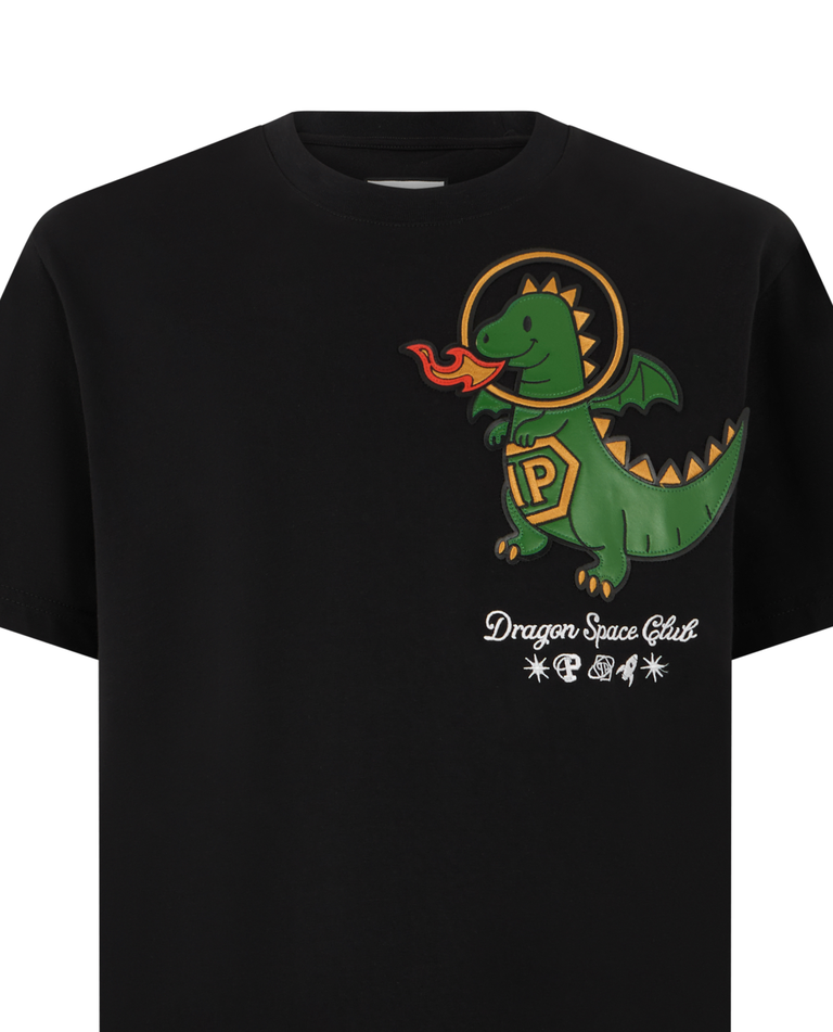 Czarny t-shirt z naszywką