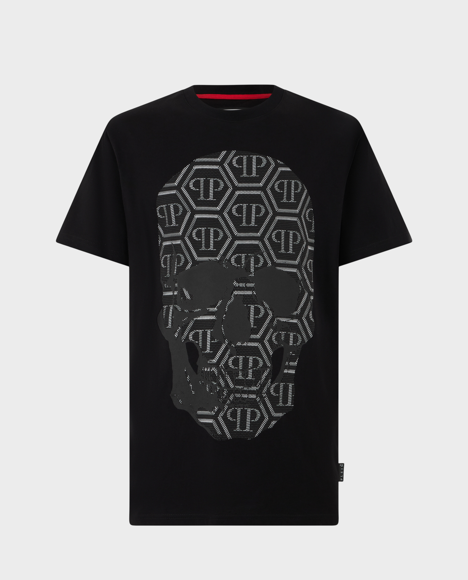 Czarny t-shirt z motywem czaszki - Image #0