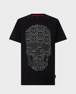 Czarny t-shirt z motywem czaszki - Image #0