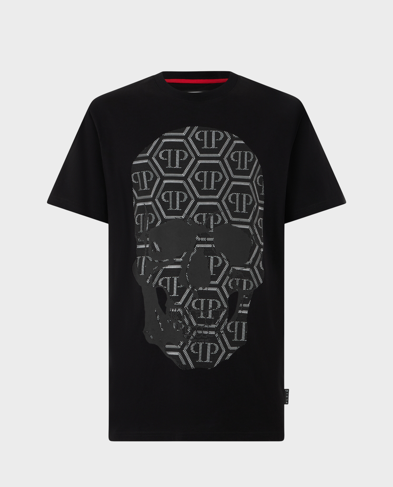Czarny t-shirt z motywem czaszki